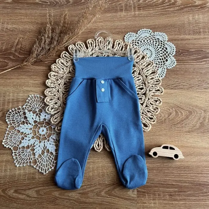 Hlače za fantka s stopalkami Jeans - slika 1